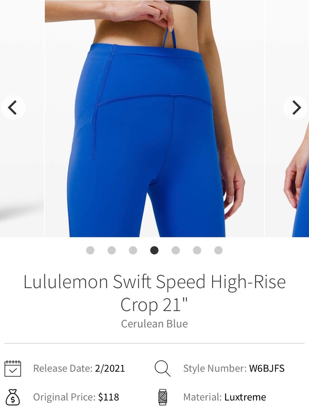 Lululemon Swift Speed High Rise Crops - Picture 5 of 6